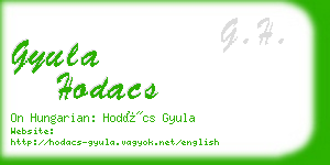 gyula hodacs business card